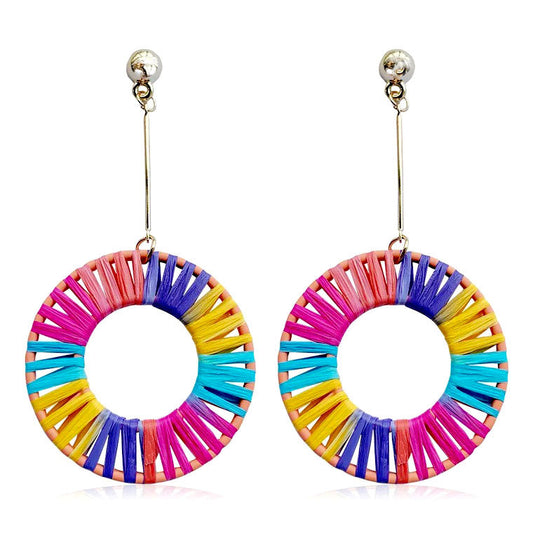 Raffia colorful earrings