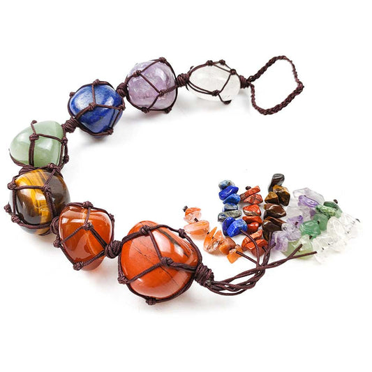 Natural stone seven chakra pendant