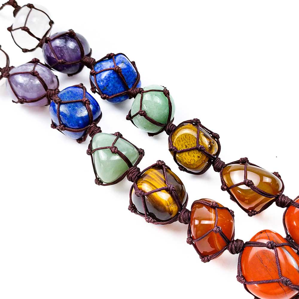 Natural stone seven chakra pendant