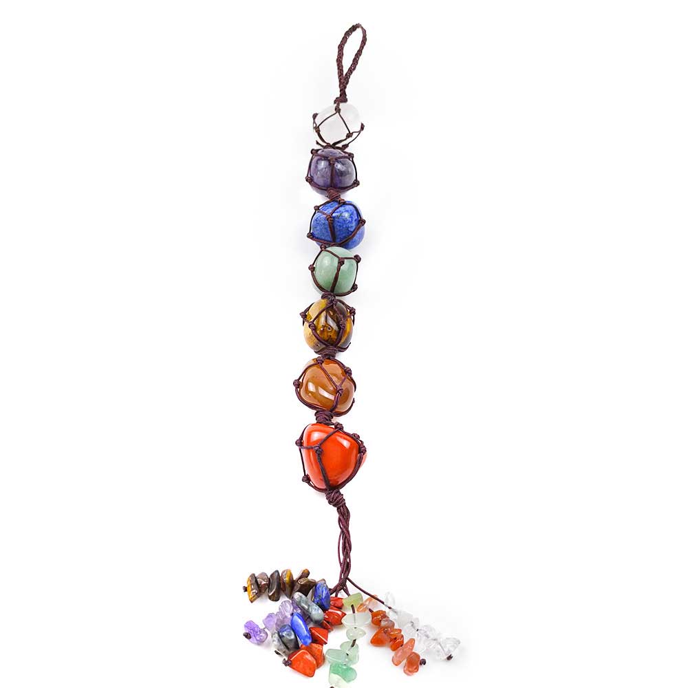 Natural stone seven chakra pendant