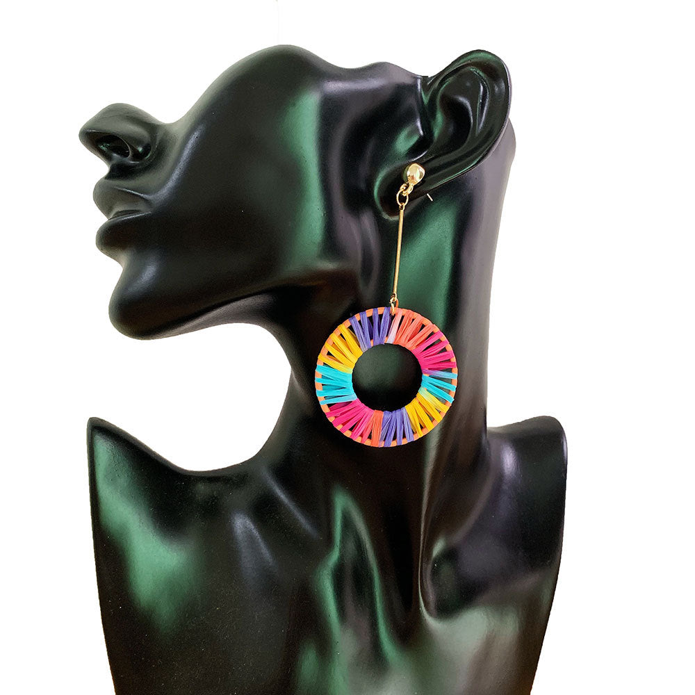 Raffia colorful earrings