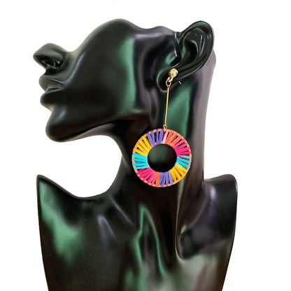Raffia colorful earrings