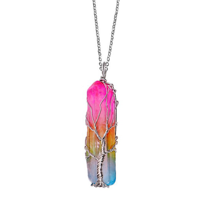 Crystal Column Tree of Life Pendant