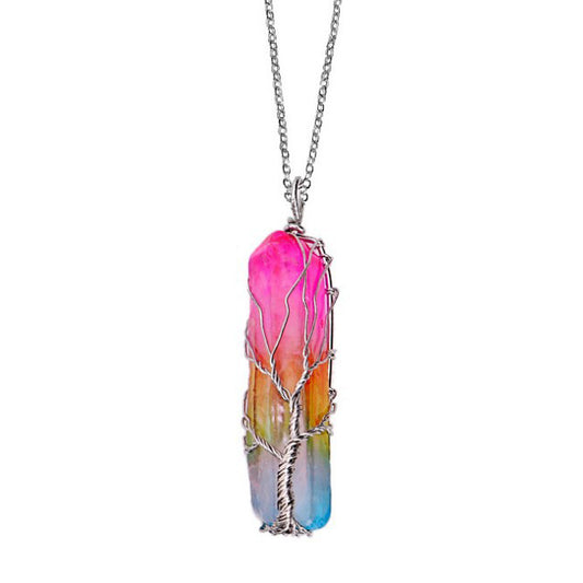 Crystal Column Tree of Life Pendant