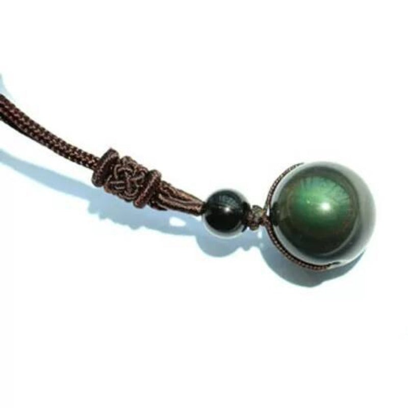 Natural Rainbow Eye Obsidian Pendant