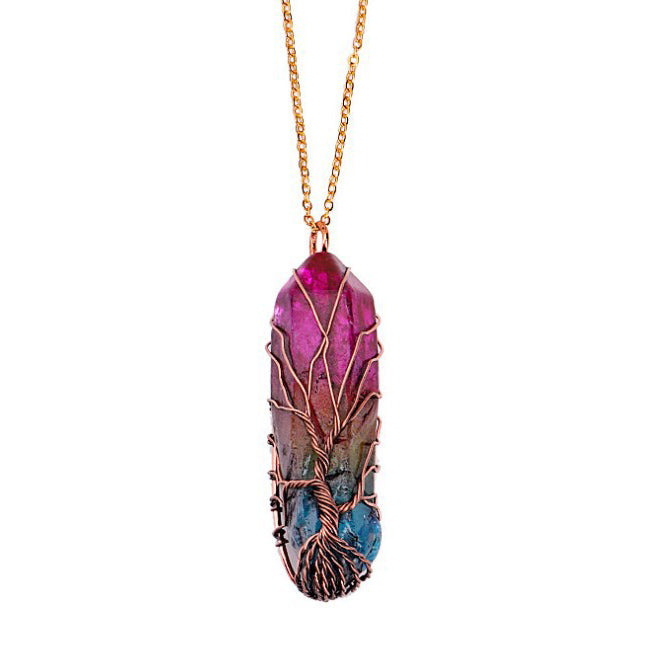 Crystal Column Tree of Life Pendant
