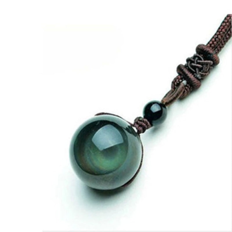 Natural Rainbow Eye Obsidian Pendant