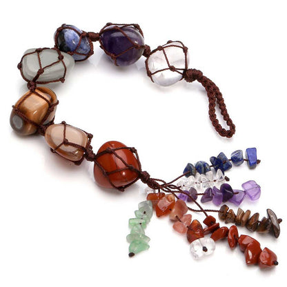 Natural stone seven chakra pendant