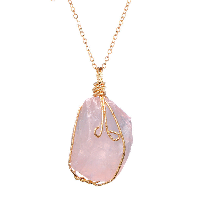 Natural rough stone pendant necklace