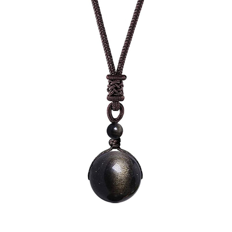 Natural Rainbow Eye Obsidian Pendant