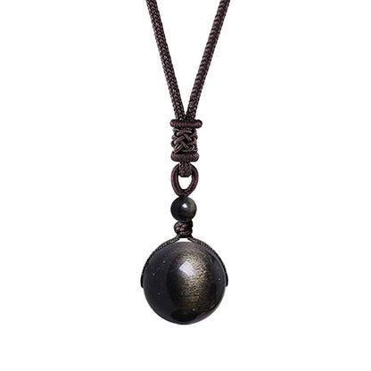 Natural Rainbow Eye Obsidian Pendant